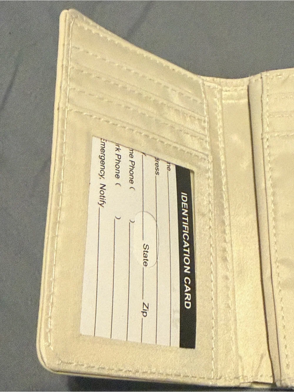 Compact Faux Leather Trifold Cream Card Holder Wallet - Sleek Everyday Organizer